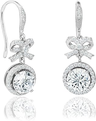 Robert Matthew Taylor hanging earrings in 18 carat white gold, set of Halo earrings with cz knot for women, halo earrings in cz with knot, Christmas jewelry.. Your one-click solution to affordable shopping, DIAYTAR NIGERIA delivers quality products nationwide.