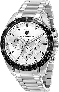 Maserati traguardo chronograph watch for men 45 mm silver bracelet.. DIAYTAR NIGERIA: Where every Nigerian finds what they need at prices they can afford, delivered promptly.