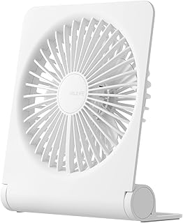 Mini Gizleaf Portable USB Rechargeable Office Fan, Mini Foldable Personal Fan at 160 degrees with 4500 mAh battery, strong wind, ultra silent, 4 speed modes for the office, the house and the campsite (white).. Experience retail therapy without the financial stress at DIAYTAR NIGERIA's affordable e-commerce platform.