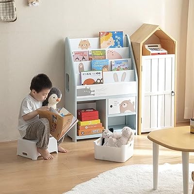 Mofish children's image library, children's book display and storage cabinet with storage bench, multifunctional storage cabinet suitable for bedroom, games room and classroom (A).. Discover endless shopping possibilities at DIAYTAR NIGERIA, with budget-friendly prices and reliable delivery.