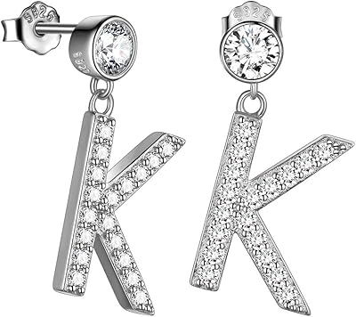 Personalized earrings with name and letter for men and women, minimalist earrings in sterling 925 silver, initial earrings with letter, gift for boyfriend, best maid gift FE0116K, Sterling silver, cubic zirconia.. Shop from our extensive catalog at DIAYTAR NIGERIA and enjoy doorstep delivery in just 5-8 days.