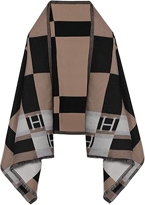 Evening scarf in pashmina silk for woman, horse scarf, cover open on the front, series H 7-Marron.. Your shopping dreams realized through DIAYTAR NIGERIA's affordable platform with reliable delivery times.