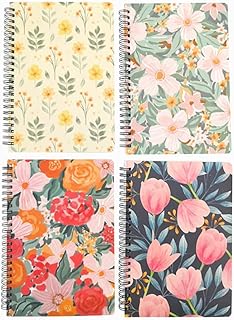Kawaii cute spiral notebook, ligned sketch book, agenda, biodegradable carnet, A5 (8.3 x 5.7 inches) x 4, 80 sheets (flower).. Shop from anywhere in Nigeria and receive your DIAYTAR purchases at affordable prices within a week.