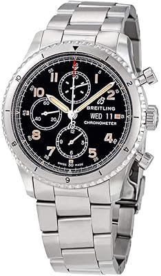 Breitling men's watch Aviator 8 Chronograph automatic chronometer black dial A13316101B1A1, black, chronograph.. Nigeria shops with DIAYTAR — wide selection, fast shipping, and great value.
