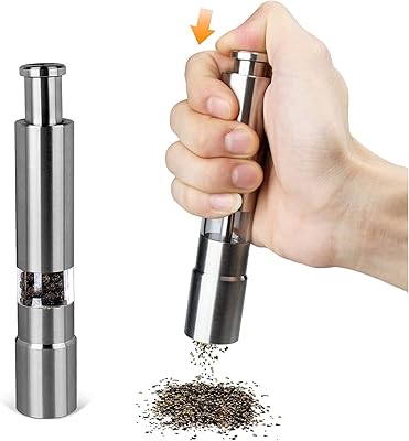 Stainless steel blurid press press set to grind salt and black pepper (1)