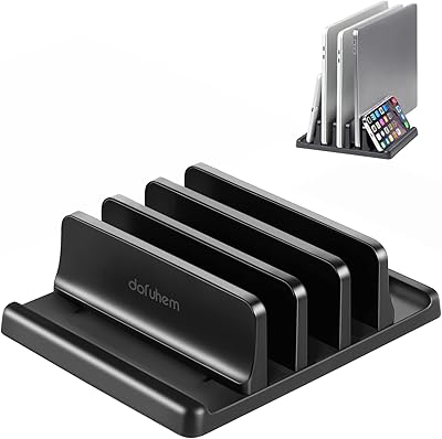 Adjustable vertical support for laptop with 3 locations in ABS DOVEM plastic for desktop and laptop computer, space saving for all macbook/surface/samsung/hp/dell/chromebook, black.. Shop smarter with DIAYTAR NIGERIA's comprehensive catalog and budget-friendly 5-8 day delivery.