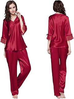 Lily Silk set 100 % real silk for women, V -neck, 3/4, 22 mm long sleeves, mulberry silk.. Shop for everything you need at DIAYTAR NIGERIA, with budget-friendly prices and quick delivery.