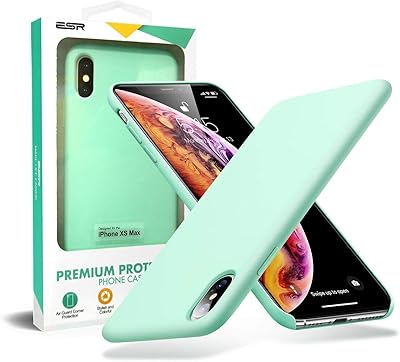 Protected protective cover in flexible silicone gel and microfiber rubber for Apple iPhone xs max esr esr yippee - light green.. DIAYTAR NIGERIA: Your one-stop e-commerce destination with affordable prices and nationwide delivery in 5-8 days.