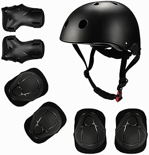 Set of children's bikes, skateboarding knees, head protection, adjustable bicycle chops, protective protectors for girls and boys from 3 to 8 years old, set of protective equipment, bicycle for toddlers, roller skating, cycling, scooter (black).. DIAYTAR NIGERIA: Where countless products meet affordable prices and reliable nationwide shipping.