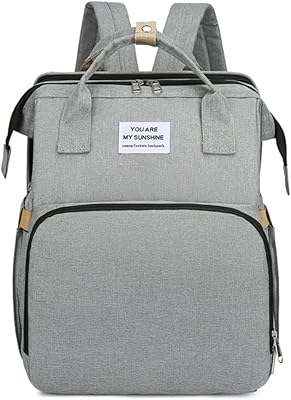 Foldable layer backpack and baby travel bed, foldable mummy backpack with hook and changing mat, gray.. DIAYTAR NIGERIA: Making quality products accessible to all Nigerians at affordable prices.