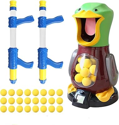 Toy of B&K duck foam shooting balls with recording and sound score, sound effect pistol toy, 24 soft EVA foam balls, 2 compressed air pistols, boys and girls, toddler.. DIAYTAR NIGERIA: Your affordable shopping destination with thousands of products delivered in days.