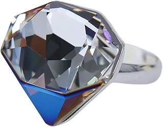 Sterling silver ring trend for women with elegant moonstone in the shape of a swarovski elements diamond, adjustable size,.. Your complete shopping solution, DIAYTAR NIGERIA delivers variety and value within the week.