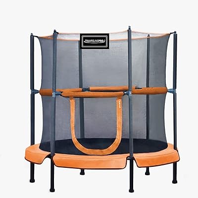 Trampoline pro orange for children with safety net trampoline for toddlers indoor and outdoor-parents-children with transparent protective net, stable fitness toys for gifts.. DIAYTAR NIGERIA transforms how Nigerians shop with our affordable prices and dependable shipping times.