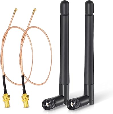 Antenna WiFi Bingfu Double band 2.4 GHz 5 GHz 5.8 GHz 3 DBI Mimo RP-SMA Male (2 2) + 2 x 30 cm U.FL to RP-SMA for wireless wire router PCI Express PCIE Adapter.. Find everything you need at prices you'll love with DIAYTAR NIGERIA's comprehensive e-commerce platform.