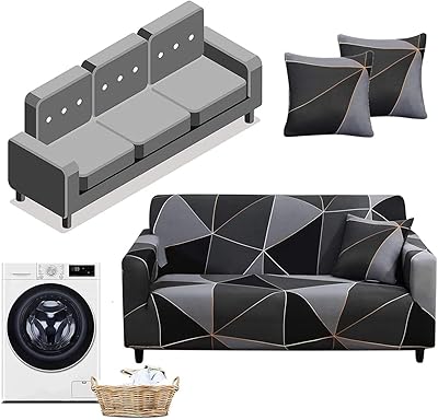 Skihd printed expandable sofa cover, 1/2/3/4 -seat sofa cover, elastic and machine washable, soft furniture protection for sofas with 2 free pillowcases (3 places, 6 models).. DIAYTAR Nigeria: Your one-stop online shop with unbeatable prices and nationwide delivery in under 8 days.
