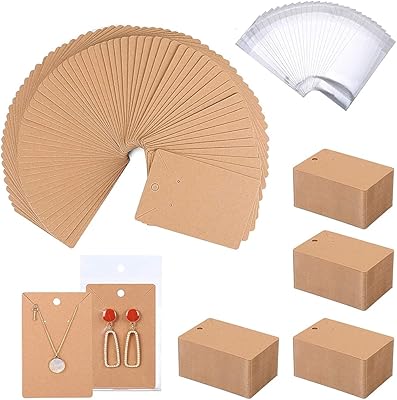 Electronic earrings support cards, Electronic earrings support to present and wrap jewelry, earrings and necklaces, Kraft color, 100 earrings and 100 self-speculating bags.. Join thousands of satisfied shoppers on DIAYTAR Nigeria.