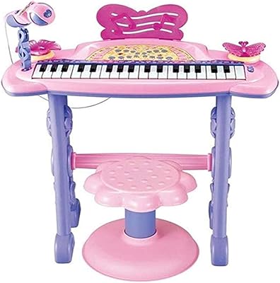 Multifunctional electronic electronic piano keyboard with seat and microphone foot for boya-toys girls, colorful lighting, 37 keys, rechargeable toy for beginners while playing piano, microphone and singing.. Experience shopping satisfaction with DIAYTAR NIGERIA's vast selection and budget-friendly delivery options.