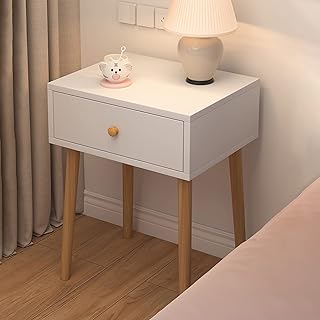 Night table in negative paper with drawers, modern auxiliary table in the middle of the century with solid wood, functional side table for bedroom and living room (1 drawer).. DIAYTAR NIGERIA: Empowering Nigerians with access to affordable products delivered within 8 days.