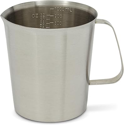 Stainless steel measurement cup with handle (946 ml, 4 cups).. DIAYTAR NIGERIA delivers affordability and convenience to your doorstep within 8 days of purchase.