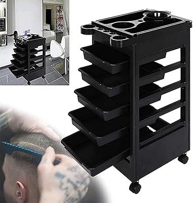 Rolling cart for pro beauty uae beauty salon with 5 drawers, storage carriage for haircut - wheels for beauty salons, massage and spa, black.. Shop the future with DIAYTAR NIGERIA - thousands of products, unbeatable prices, delivery within a week.