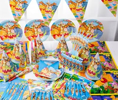 Set of UKR Winnie L'Ourson birthday party supplies for boys and girls.. DIAYTAR NIGERIA transforms wishes into deliveries with our affordable and reliable e-commerce platform.