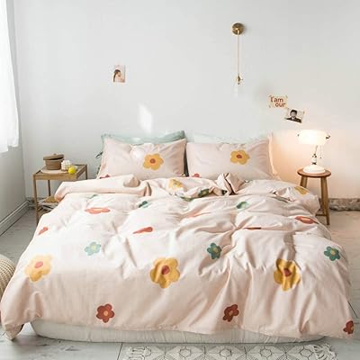 Elegant Double Double Double Duvet cover 100% Cotton with floral pattern for girls and women, Cotton duvet cover with colored floral print with zipper and 4 side ties.. Elevate your shopping experience with DIAYTAR NIGERIA's vast catalog and budget-friendly options.