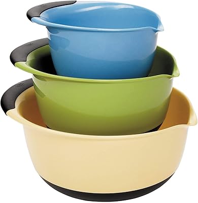 Set of 3 bowls to mix oban, mixing bowls nestable in 3 different sizes, with rubber handles and easy pouring beak, perfect for cooking, pastry and salad.. Embrace a new era of online shopping with DIAYTAR NIGERIA's extensive range and budget-friendly prices.