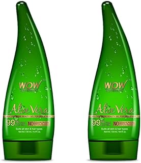 Wow multi-use beauty gel with aloe vera extract for skin and hair, 130 ml (pack of 2).. DIAYTAR NIGERIA: Empowering Nigerians with access to affordable products delivered within 8 days.