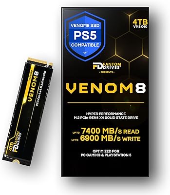 FANTOM DRIVES VENOM8 4 TO - Up to 7,400 MB/S - SSD M.2 Gen 4 PS5, PC game ssd, laptop, video editing - SSD NVME Internal 3D NAND TLC (VM8X40).. Your daily needs delivered to your door — DIAYTAR Nigeria style.