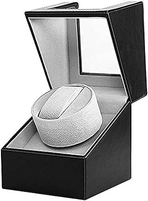 Automatic winder for unique watch for men and women with wooden and black leather case, black.. Your one-click solution to affordable shopping, DIAYTAR NIGERIA delivers quality products nationwide.