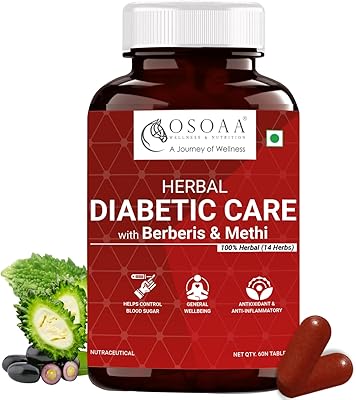 Osoaa Herbal Diabetic Care - 14 Extracts from herbs with Jamun, Berberis, Methi, Karela, Neem | Glucose and blood sugar management - 60 tablets.. Nigeria’s trusted store online — DIAYTAR Nigeria never disappoints.
