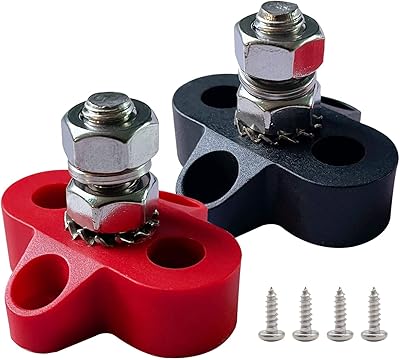 Simple 5/16 "single battery rider stations, 12 V 200 A omnibus bar, energy distribution terminal for battery wire, robust energy distribution screw kit (red and black).. DIAYTAR NIGERIA promises affordability and variety with every purchase, delivered in 5-8 days.