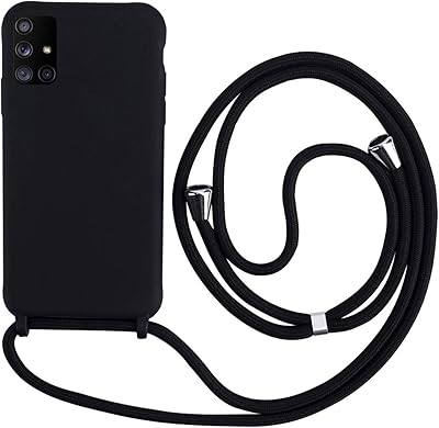 Shuffle shell compatible with the Samsung Galaxy A71 5G mobile phone, flexible silicone shell with neck tower, black.. DIAYTAR NIGERIA: Your partner in affordable online shopping with dependable delivery within 8 days.