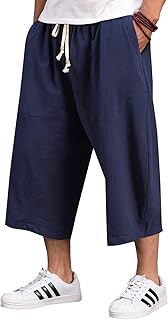 Foczte te shorts long cotton and linen for men, pants with elastic waist with tightening cord.. DIAYTAR NIGERIA brings the nation's largest product catalog to your doorstep at prices you'll appreciate.
