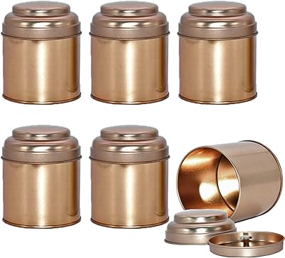 Merkaunis tea boxes with double hermetic cover for loose tea and small storage of tea, round boxes for tea bags, coffee and sugar - 6 pieces.. Shop like never before with DIAYTAR NIGERIA's comprehensive marketplace and budget-friendly shipping.