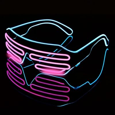 Beauty LED light glasses with neon wire shutter, fun light glasses for disco halloween costumes (blue-rose).. Enjoy deals you can’t resist and delivery you can trust — DIAYTAR Nigeria.