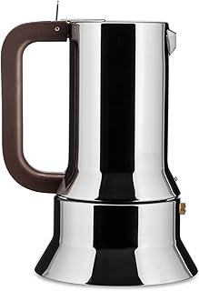 Alessi espresso coffee maker with six cups 18-10, in reflective polished stainless steel with magnetic background for heat distribution.. DIAYTAR NIGERIA: Where shopping dreams come true with budget-friendly prices and nationwide shipping.
