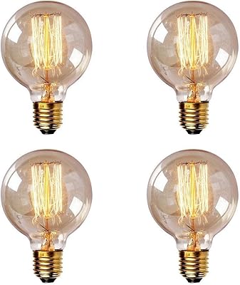 G80 220V 40W Edison Large Decorative bulb E27 Retro lamp for living room Restaurant Study room Porch, pack of 4 straight lines by Joneslife.. DIAYTAR NIGERIA: Bringing affordable shopping solutions with a diverse product catalog delivered nationwide.