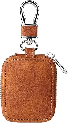Protective case entirely in shock resistant leather compatible with AirPods Pro 2 and 3, loading case with keychain (brown).. DIAYTAR NIGERIA: The marketplace that brings affordable products to every Nigerian home in under 8 days.