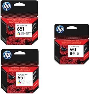 Black ink cartridge HP C2P10AE 651 and tricolor ink cartridges HP C2P11AE 651, 2 pieces.. DIAYTAR NIGERIA connects you with thousands of products at competitive prices, delivered within a week.