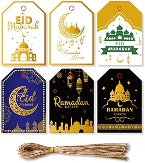 48 Pieces Paper Gift Labels, Festival Festival Decoration Ramadan, Flying Star Lunes Labels Decor Eid Supplies.. DIAYTAR NIGERIA: Your affordable shopping destination with thousands of products delivered in days.