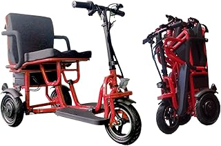 Folding electric tricycle, 3 -wheeled light portable portable travel scooter, 3 -wheeled electric scooter for disabled adults, supports only 120 kg, red, red.. Elevate your shopping experience with DIAYTAR NIGERIA's vast catalog and budget-friendly options.