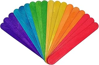 100pcs 6 "Large colored wooden sticks in colored wooden sticks for crafts art project at home class supplies 3/4" wide.. DIAYTAR NIGERIA: Where shopping meets satisfaction with affordable prices and prompt delivery services.