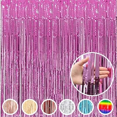 Rideau with pink aluminum fringes, backdrop of 1 x 2 m for Halloween celebration, prenatal party, wedding, diploma discount, birthday party, decorations.. Experience satisfaction guaranteed with DIAYTAR NIGERIA's comprehensive platform and quick delivery.