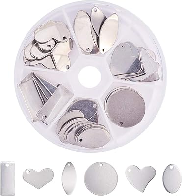 PH pandahall for women, approximately 100 pieces, in 304 stainless steel, in the shape of a flat heart, with virgin label, pendant sets, bracelets, earrings, necklaces, charms, size 18 x 17 x 0.8 mm.. Experience the convenience of online shopping with DIAYTAR NIGERIA's reliable 5-8 day delivery service.