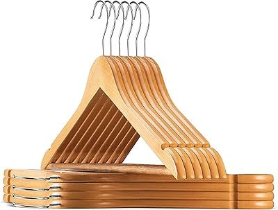 Momento 10pcs in superior quality wooden hangers, hangers for costumes with 360 degree rotary hook, wooden hangers with shoulder (natural color).. Experience shopping without limits at DIAYTAR NIGERIA, where affordability meets convenience in just days.