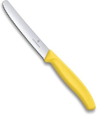 Victorinox sierra tomato knife, yellow, size m, 11 cm.. Experience retail therapy without the financial stress at DIAYTAR NIGERIA's affordable e-commerce platform.