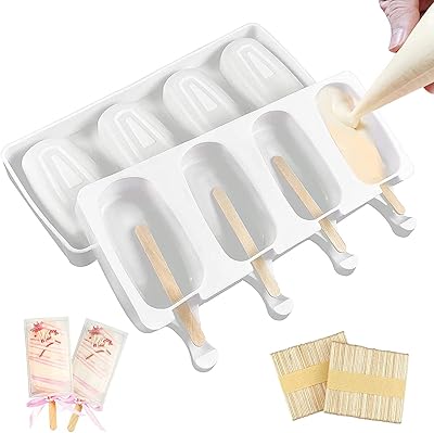Ice -plated pacifier molds, silicone -free Delfino -free silicone pacifier molds of 2 packets, ice cream to ice cubes Popsicle DIY in reusable food quality oval food with 50 pieces of natural wood crafts (white).. Experience the DIAYTAR difference with our vast product selection and delivery within 5-8 days.