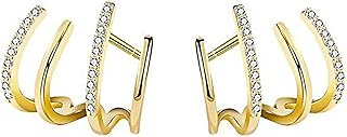 Women's earrings, elegant and generous 925 silver needle earrings, hypoallergenic golden crystal for girls, gift.. DIAYTAR NIGERIA transforms dreams into deliveries with our affordable prices and 5-8 day shipping.