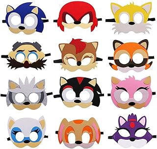 Sonic felt -felt masks for children's party gifts - party supplies on the hedgehog theme for birthday gift gifts, photoaton mask, birthday gift for children's boys, 12 pieces.. DIAYTAR NIGERIA transforms wishes into deliveries with our affordable and reliable e-commerce platform.
